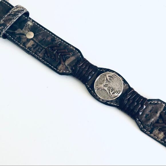 Boy's SZ 22 Nocona Texas Belt Buckle Camo & Leather - Picture 7 of 7